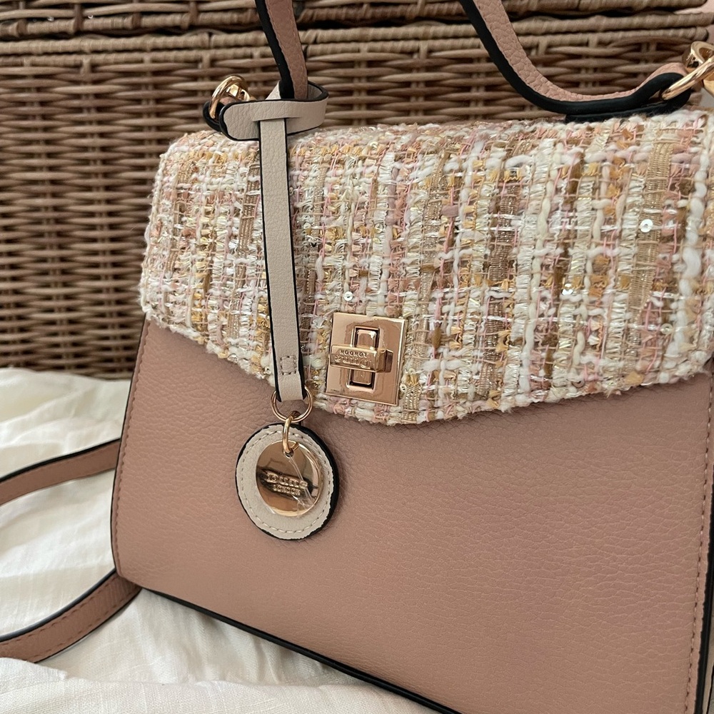 Elegant Tweed and Leather Handbag